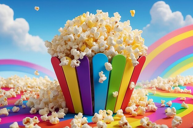 Foto popcorn rainbow