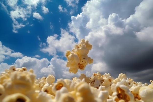 Popcorn snack hemel natuur Voedsel maïs Genereer Ai