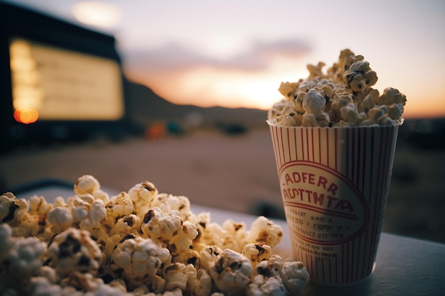 Popcorn on a table