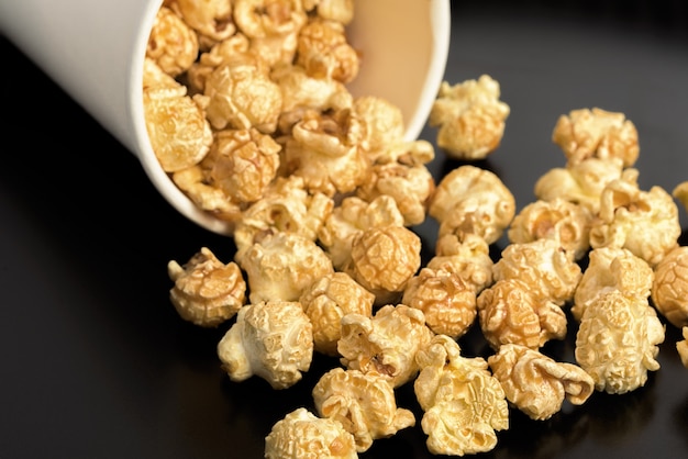 Popcorn on the table.