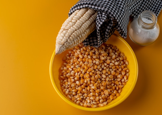 Popcorn on a yellow background