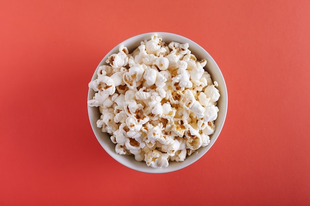 Popcorn on yellow surface