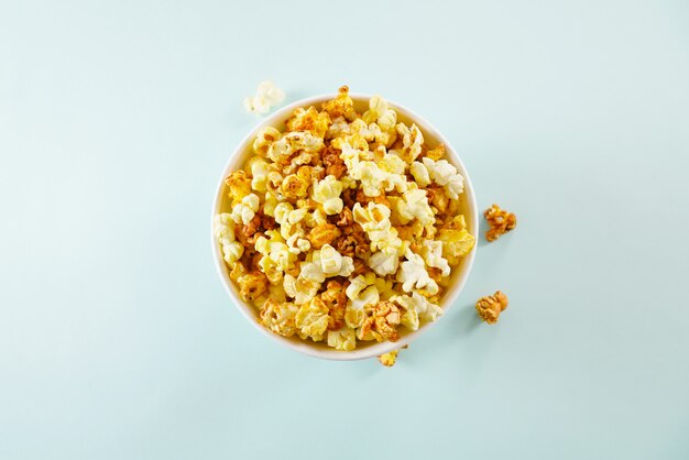 Popcorns in a bucket for a movie session 