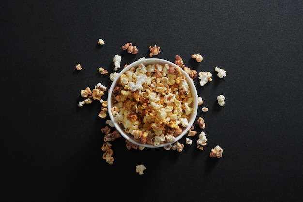 Popcorns in a bucket for a movie session 