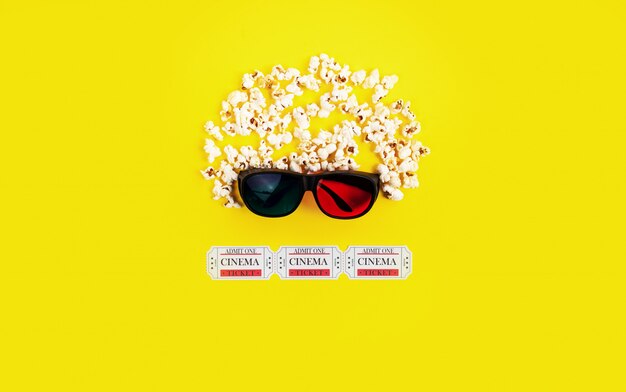 Popcorns, tickets en 3D-bril