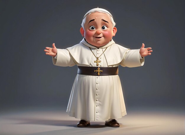 Photo the pope is shown in this image from the animated movie