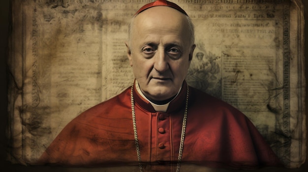Foto il papa in rosso un affascinante ritratto a tinteggio di sacha goldberger