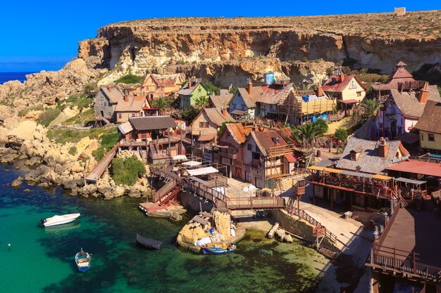 Popeye Village in de zonnige dag, Malta