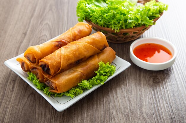 Photo popiah deep fried spring rolls