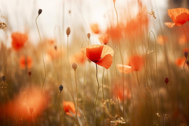 poppies in a field of wheat