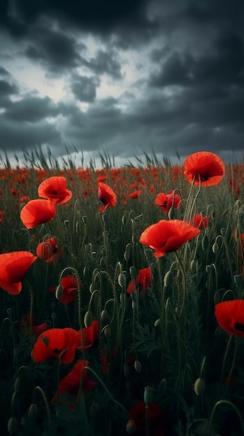 Poppy bloem achtergrond voor Anzac dag Illustratie AI generatief