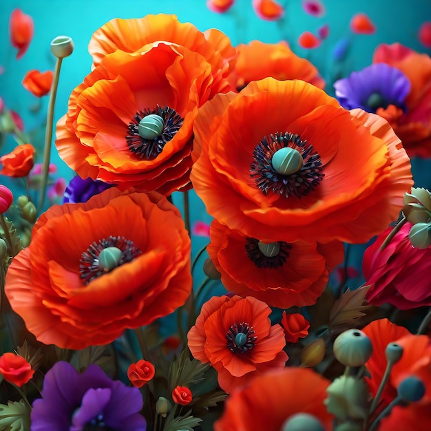 Poppy Flower Background