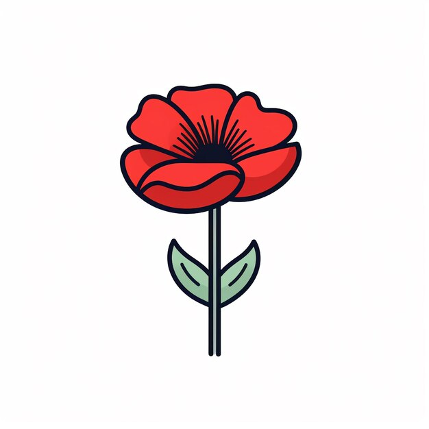 Photo poppy icon flower and nature symbol art logo illustration