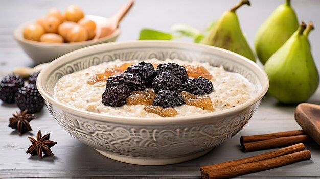 Photo poppy seed prune oatmeal