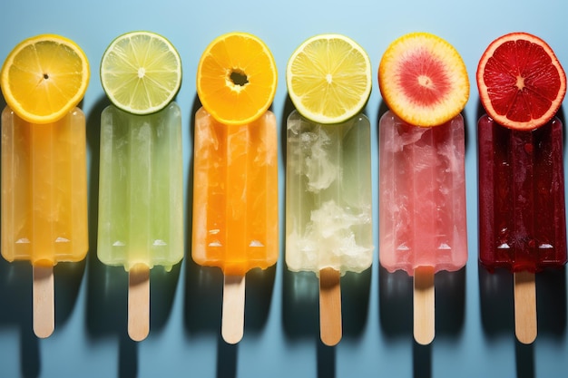 Photo popsicles for summer drinks are ready to be served professional advertising food photography