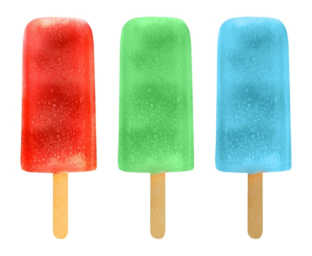 Popsicles with different colors