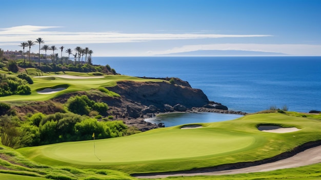 Foto famoso campo da golf a 18 buche immerso nella tranquillità