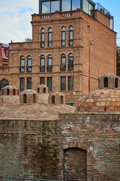 Popular city landmark in Tbilisi. Ancient underground complex of sulfur baths.