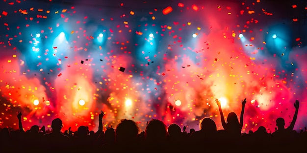 a popular festival with neon colors