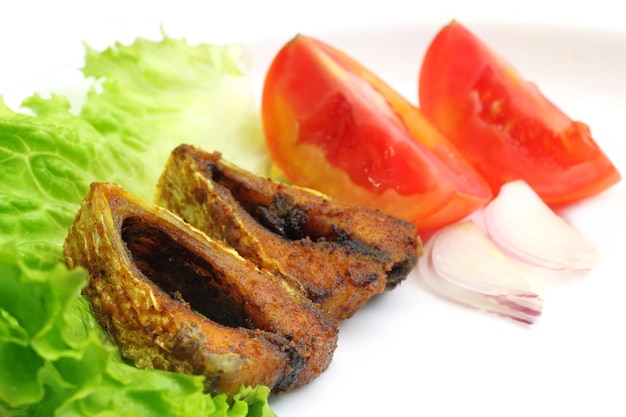 Popular fried hilsa or Ilish fish of Southeast Asia