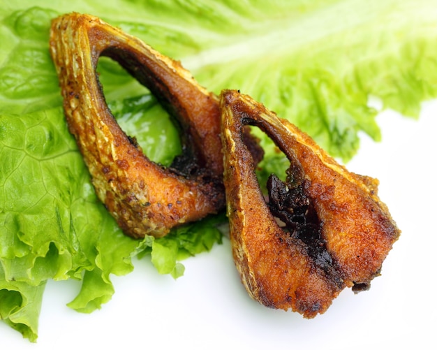 Popular fried hilsa or Ilish fish of Southeast Asia