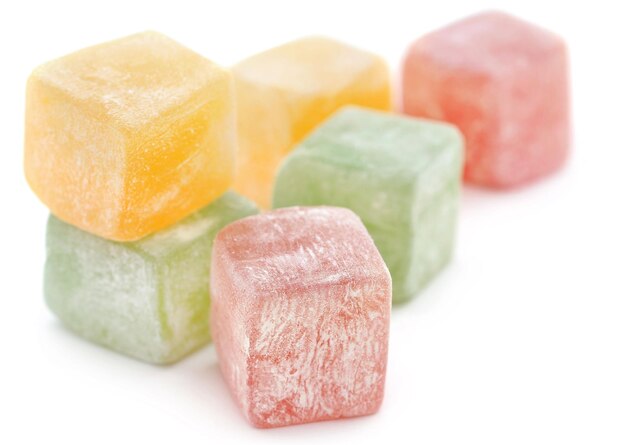 Popular Turkish Delight over white background