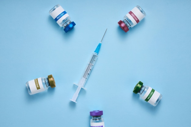 人口保護医療の概念。 Covid-19ワクチン接種ポスター