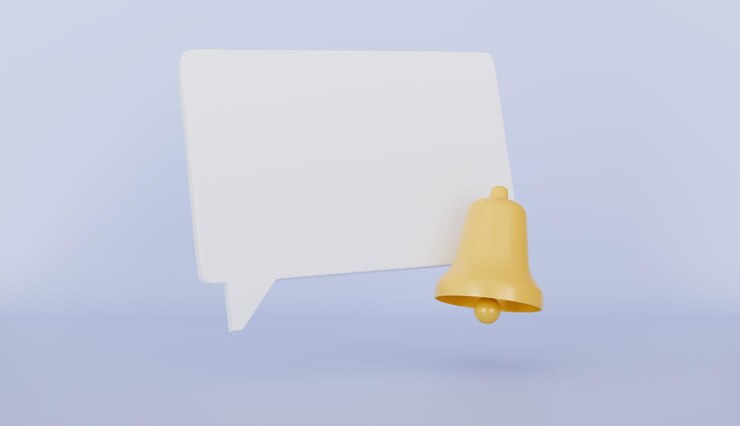 Photo popup blink notification icon with bell