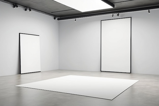 Всплывающая галерея Мокет презентации творческих работ на белых стенах