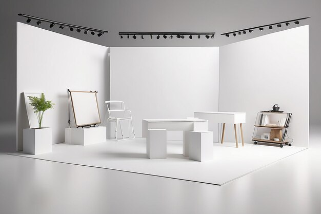 PopUp Perfection Shop Display Mockup with White Canvas