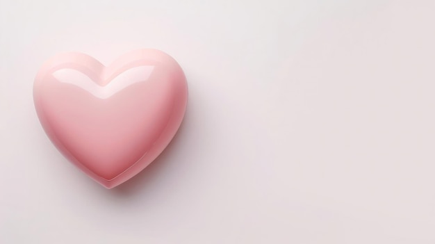 사진 ⁇ 색 배경에 분홍색으로 된 도자기 심장 텍스트에 대한 자유 공간 발렌타인 데이