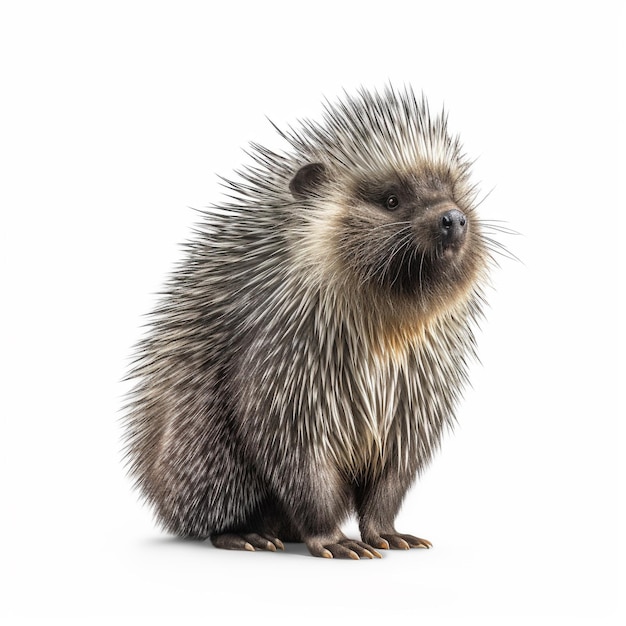 porcupine on white background