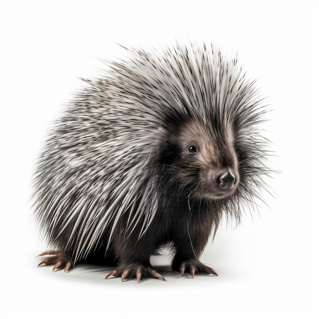 porcupine on white background