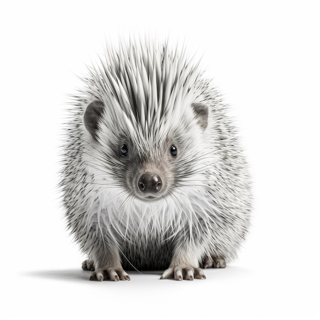 porcupine on white background