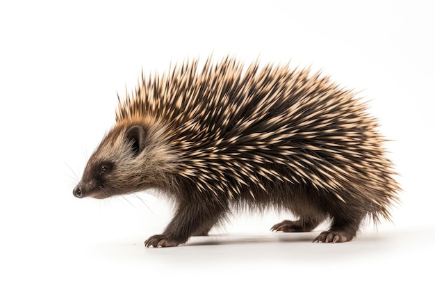 Porcupine on a white background