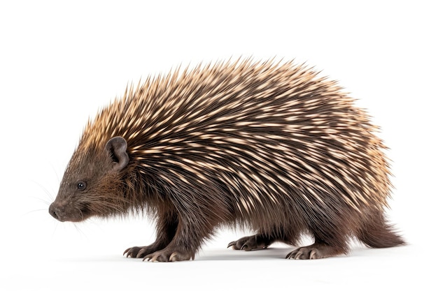 Porcupine on a white background