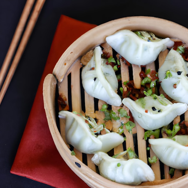 Photo pork and chive dumplings