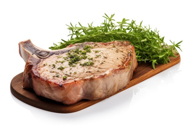 Pork chops on white background