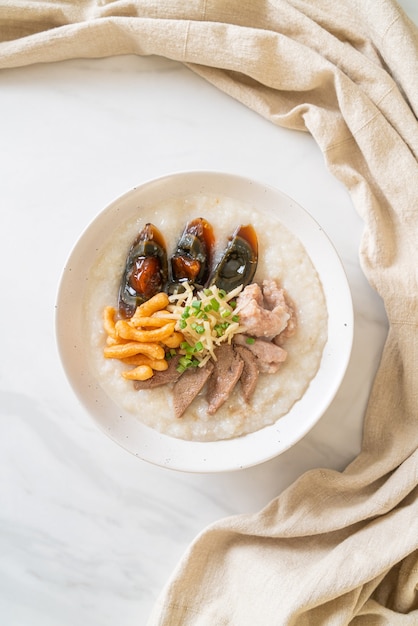 Pork Congee or Porridge with Pork bowl