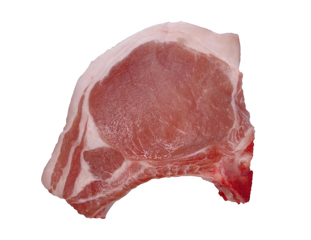 Pork entrecote isolated on white