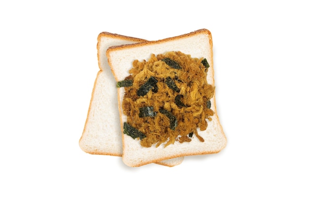 Pork floss with seaweed on the toast