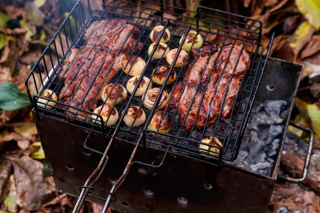 写真 グリルで焼いた豚肉