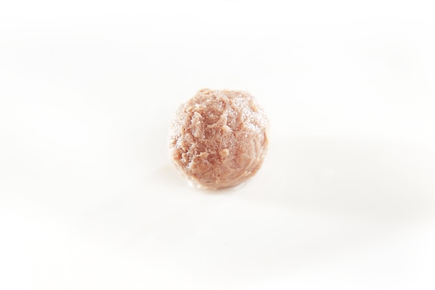 pork meatballs on white background