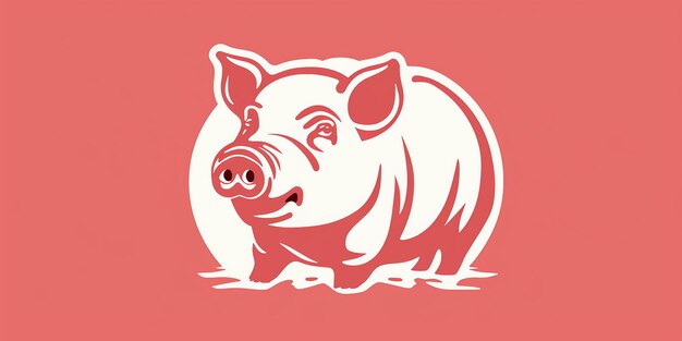 Photo pork perfection minimalistic logo for semifinished products