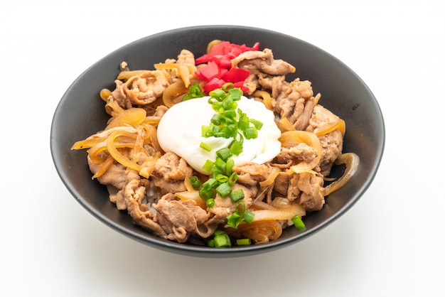 계란 (돈부리) 돼지 고기 밥 그릇-일본 음식 스타일