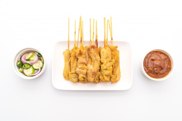Pork satay - Grilled pork served with peanut sauce or sweet and sour sauce