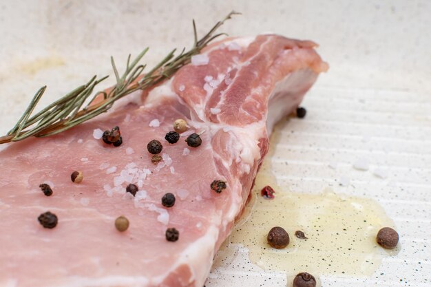 Pork steak with rosemary and olive oil