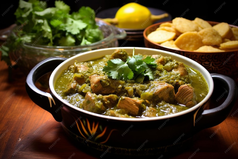 Premium AI Image | Pork Stew in Green Salsa Guisado de Puerco con ...