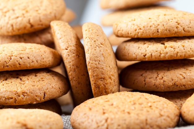 The porous structure of real round cookies, round cookies made
from wheat and oat flour, the porous structure of real round
cookies, not sweet dry and crunchy cookies