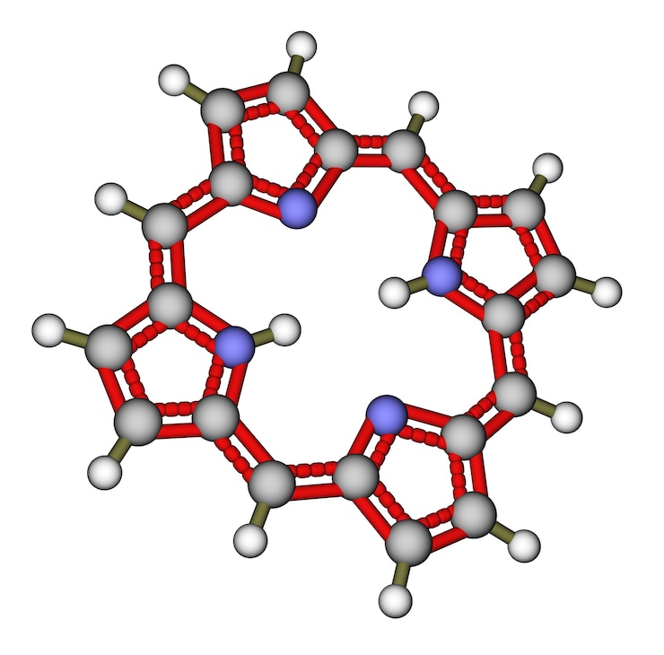 Photo porphin d molecular structure